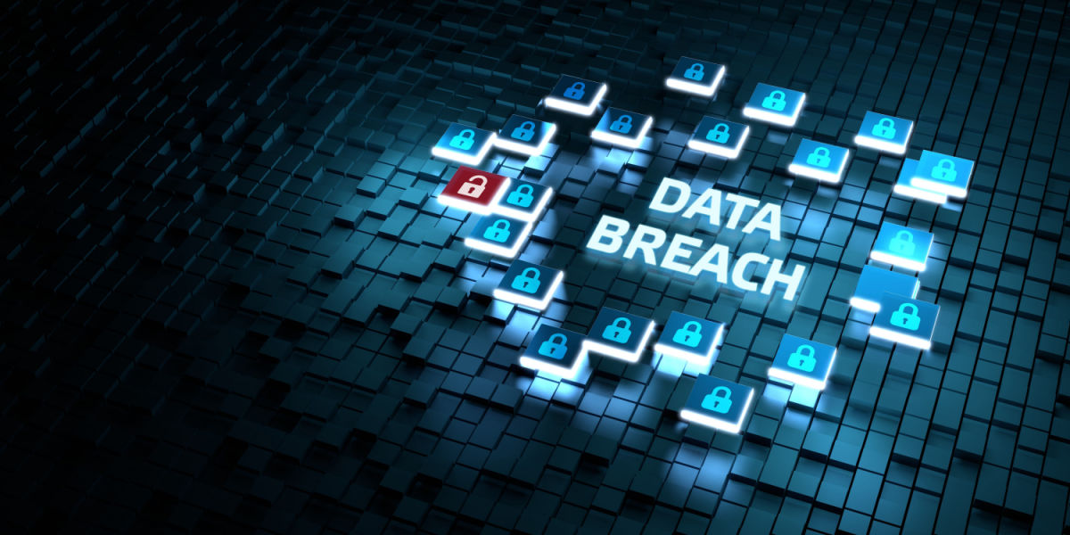 Visual graphic illustrating a data breach
