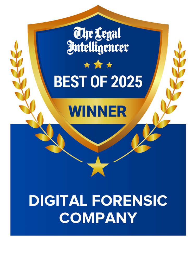 award for the winner of "Digital Forensic Company" from The Legal Intelligencer